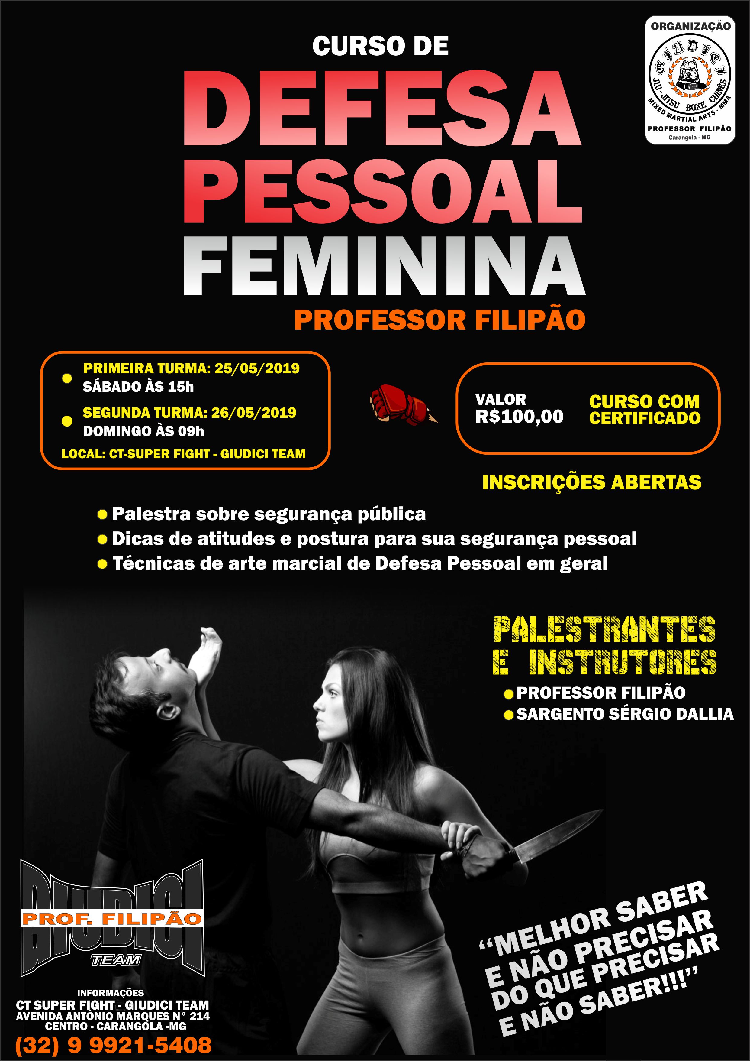 Curso de Defesa Pessoal Feminina, Aula 3 