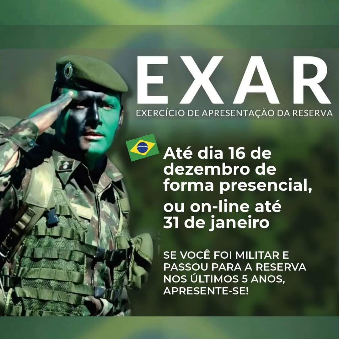 Reservistas devem se apresentar para o Exercício de Apresentação